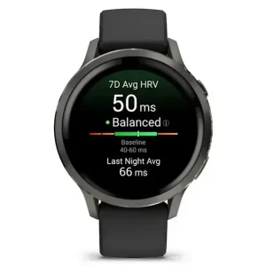 Смарт-годинник Garmin Venu 4 41mm Slate with Black Silicone Band (010-03013-02)
