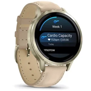 Смарт-годинник Garmin Venu 4 41mm Lunar Gold with Light Sand Leather Band (010-03013-03)