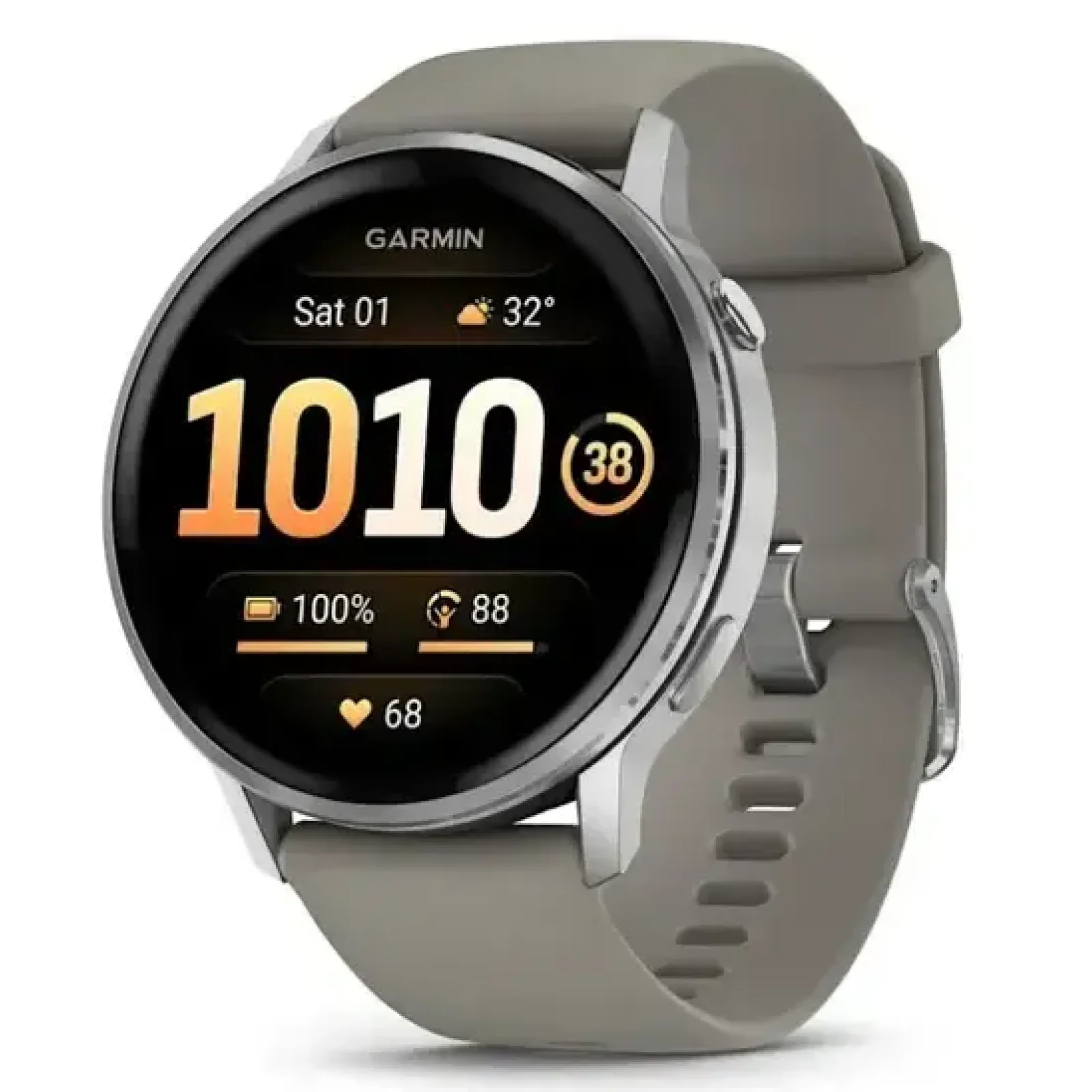 Смарт-годинник Garmin Venu 4 45mm Silver with Silver Gray Silicone Band (010-03014-01)