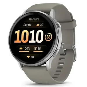 Смарт-годинник Garmin Venu 4 45mm Silver with Silver Gray Silicone Band (010-03014-01)