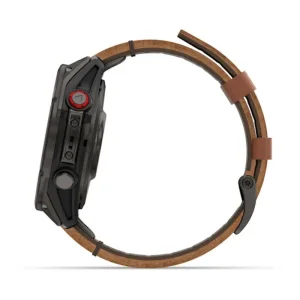 Смарт-часы Garmin Fenix 8 Pro 47 mm AMOLED Carbon Gray DLC Titanium with Chestnut Leather Band (010-03198-40)
