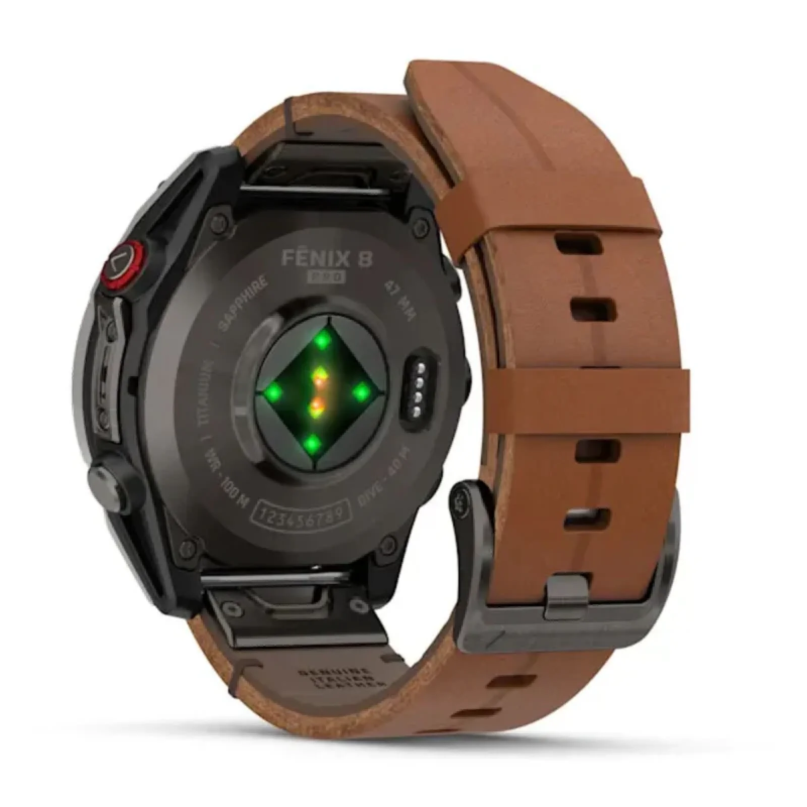 Смарт-часы Garmin Fenix 8 Pro 47 mm AMOLED Carbon Gray DLC Titanium with Chestnut Leather Band (010-03198-40)