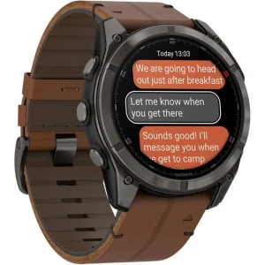 Смарт-часы Garmin Fenix 8 Pro 51 mm AMOLED Titanium with Chestnut Leather Band (010-03199-40)