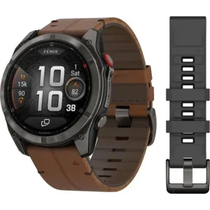 Смарт-часы Garmin Fenix 8 Pro 51 mm AMOLED Titanium with Chestnut Leather Band (010-03199-40)