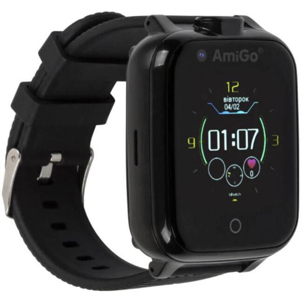 Детские смарт-часы с GPS трекером AmiGo GO006 GPS 4G WIFI Videocall Black UA