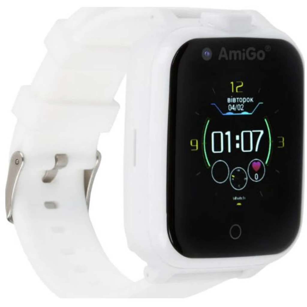 Детские смарт-часы с GPS трекером AmiGo GO006 GPS 4G WIFI Videocall White UA