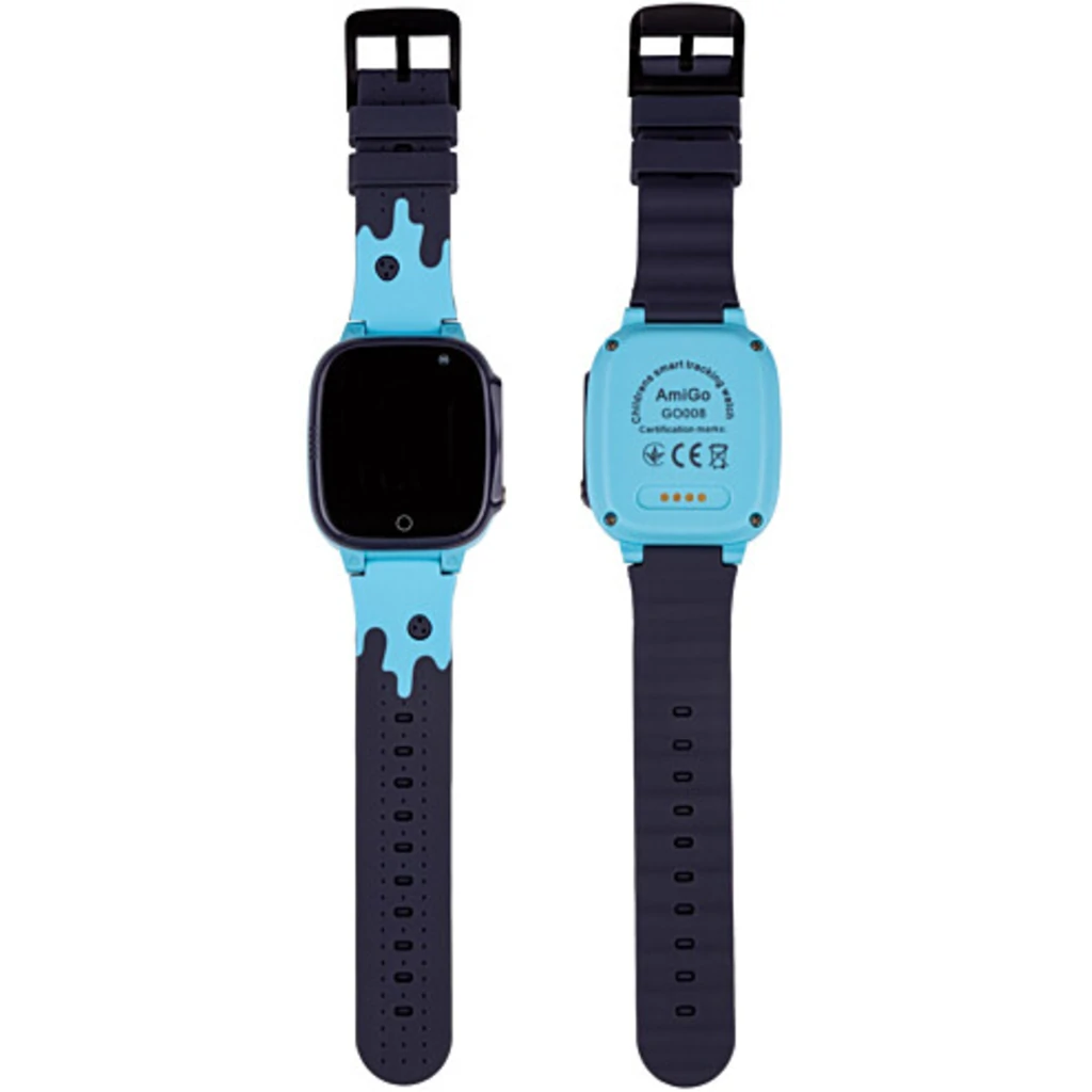 Дитячий смарт-годинник з GPS трекером AmiGo GO008 Milky GPS WIFI Black UA