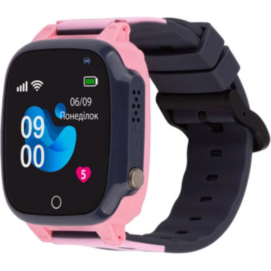 Детские смарт-часы с GPS трекером AmiGo GO008 Milky GPS WIFI Pink UA