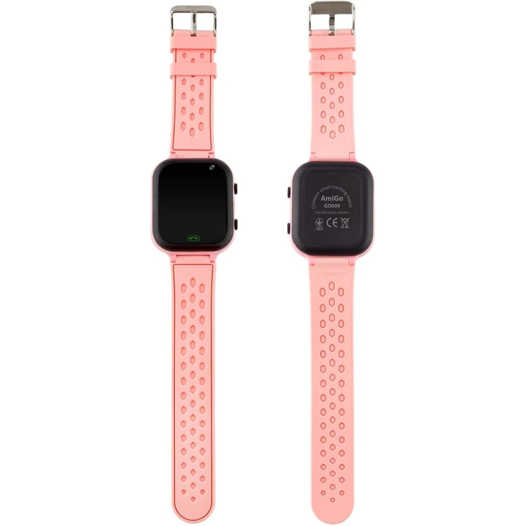 Дитячий смарт-годинник з GPS трекером AmiGo GO009 Camera+LED WIFI Pink UA