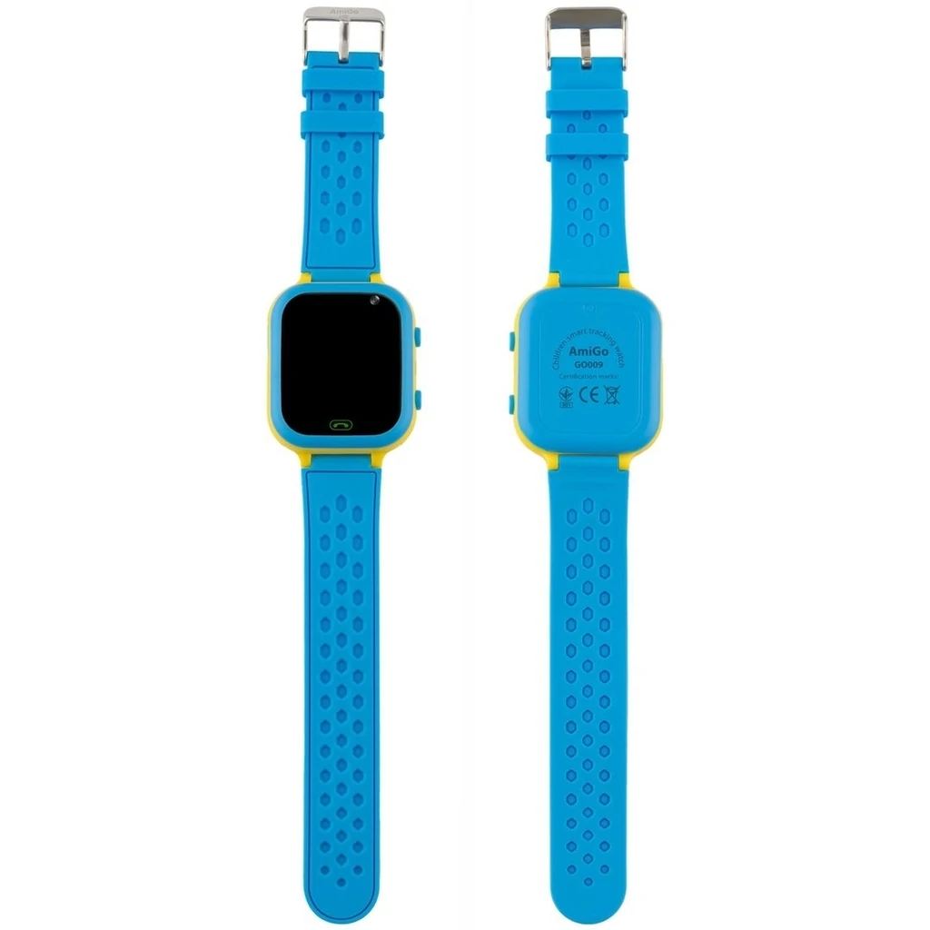 Детские смарт-часы с GPS трекером AmiGo GO009 Camera+LED WIFI Blue-Yellow UA