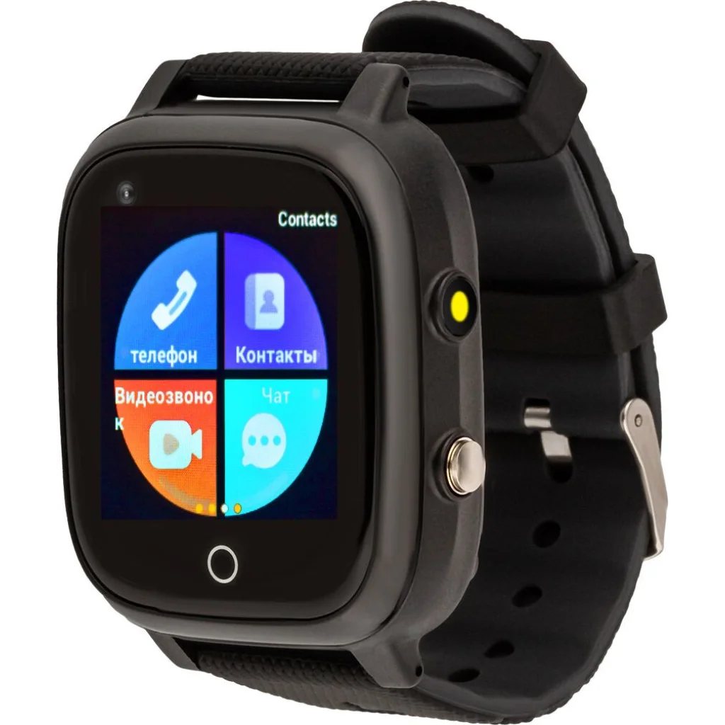 Дитячий смарт-годинник з GPS трекером AmiGo GO005 4G WIFI Thermometer Black UA