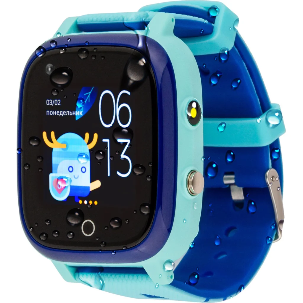 Дитячий смарт-годинник з GPS трекером AmiGo GO005 4G WIFI Thermometer Blue UA