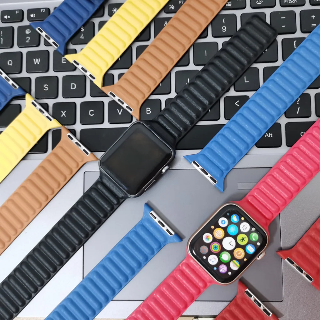 Ремешок Leather Link Blue S/M для Apple Watch 42mm, 44mm (HQCo)