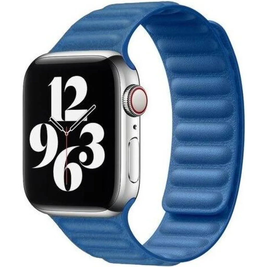Ремешок Leather Link Blue S/M для Apple Watch 42mm, 44mm (HQCo)