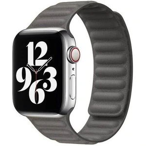 Цвет: Серый - Ремешок Leather Link Grey S/M для Apple Watch 42mm, 44mm (HQCo)