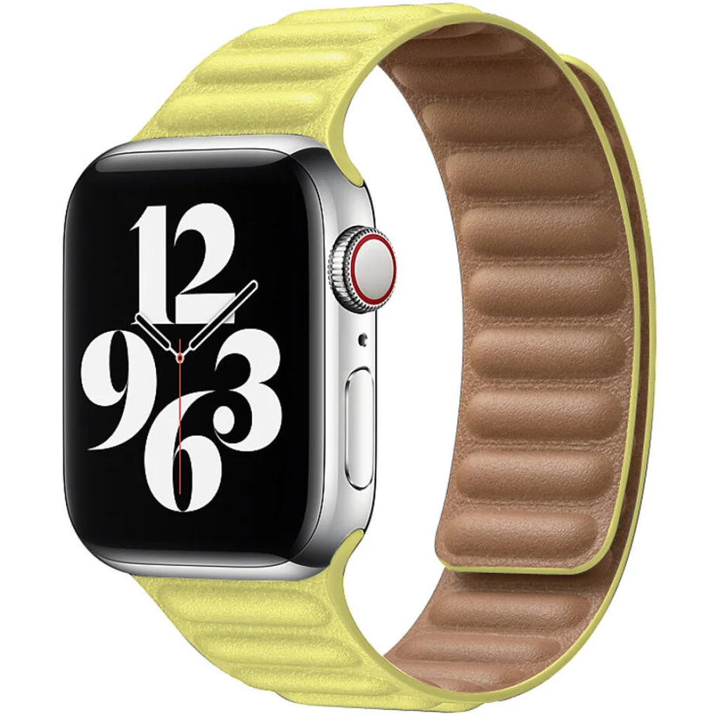 Ремешок Leather Link Yellow S/M для Apple Watch 42mm, 44mm (HQCo)