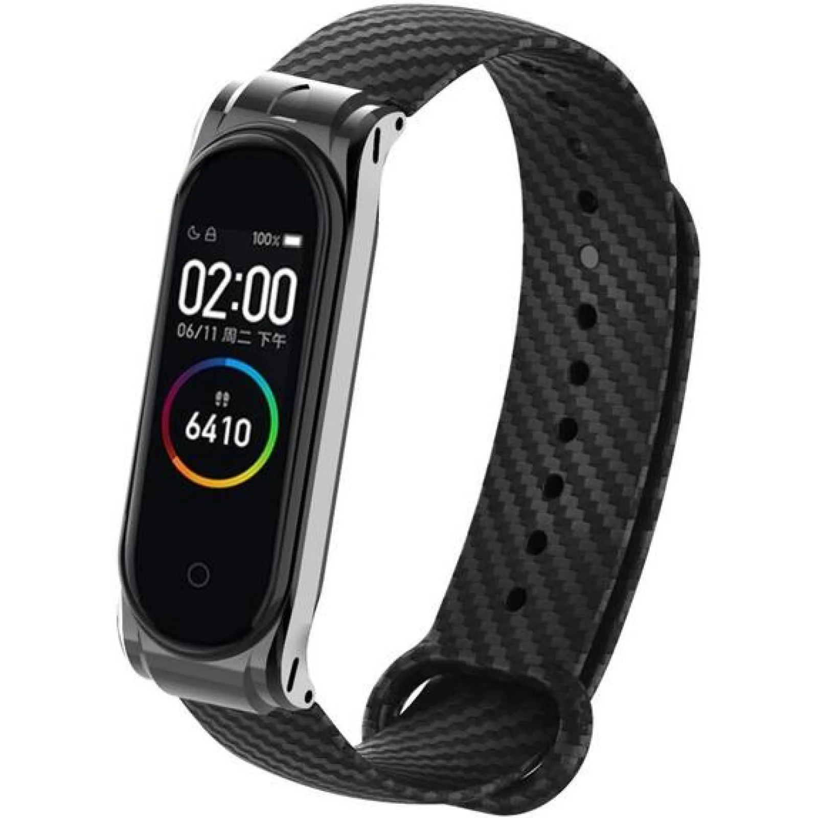 Ремешок Carbon Fiber Strap Black для Mi Band 3, Mi Band 4