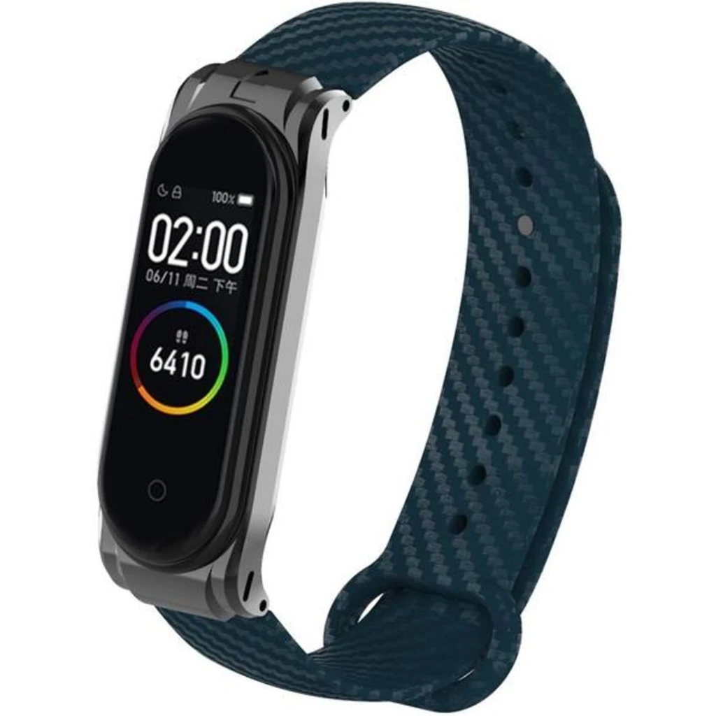 Ремешок Carbon Fiber Strap Dark Blue для Mi Band 3, Mi Band 4