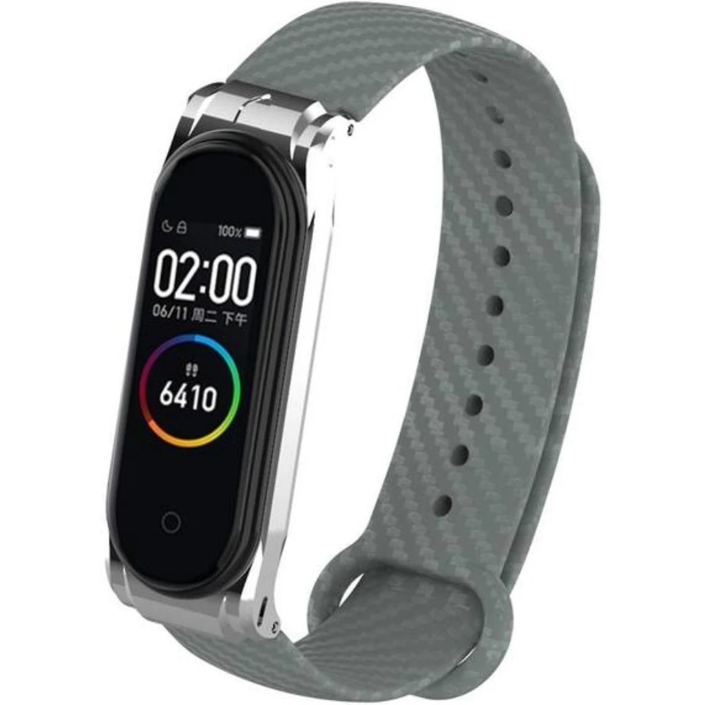 Ремешок Carbon Fiber Strap Gray для Mi Band 3, Mi Band 4