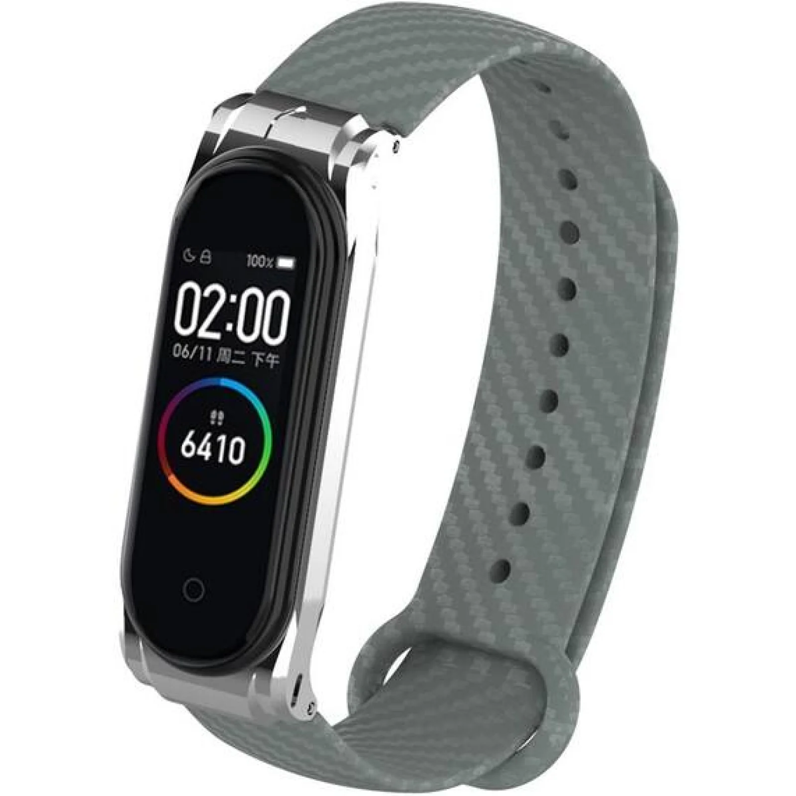 Ремешок Carbon Fiber Strap Gray для Mi Band 3, Mi Band 4