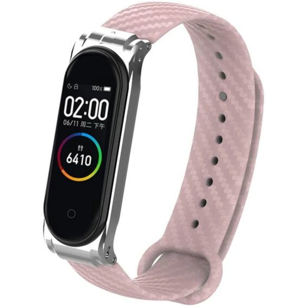 Ремешок Carbon Fiber Strap Pink для Mi Band 3, Mi Band 4