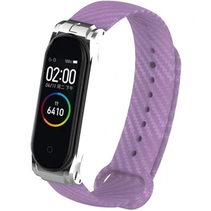 Цвет: Фиолетовый - Ремешок Carbon Fiber Strap Purple для Mi Band 3, Mi Band 4