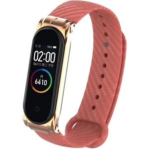 Цвет: Красный - Ремешок Carbon Fiber Strap Red для Mi Band 3, Mi Band 4