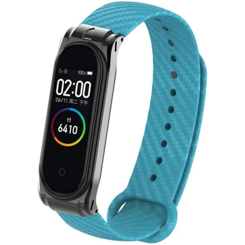 Ремінець Carbon Fiber Strap Sky Blue для Mi Band 3, Mi Band 4