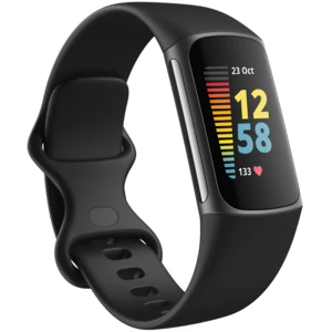 Фітнес-браслет Fitbit Charge 5 Graphite Stainless Steel Black Band (FB421BKBK)