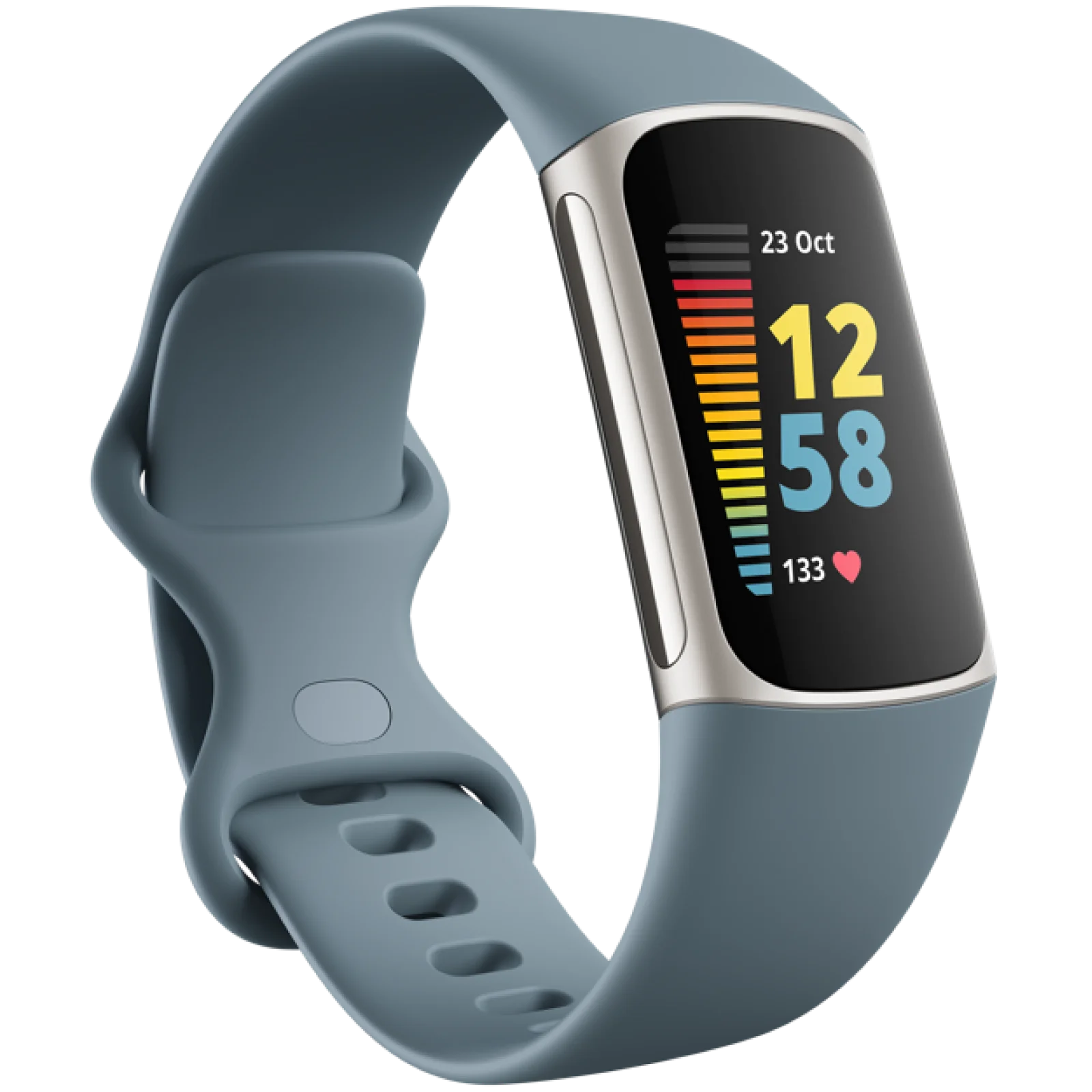 Фітнес-браслет Fitbit Charge 5 Platinum Stainless Steel Steel Blue Band (FB421SRBU)