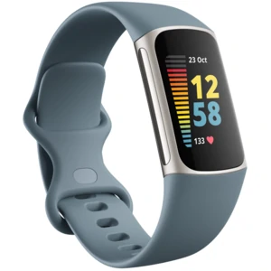 Фітнес-браслет Fitbit Charge 5 Platinum Stainless Steel Steel Blue Band (FB421SRBU)