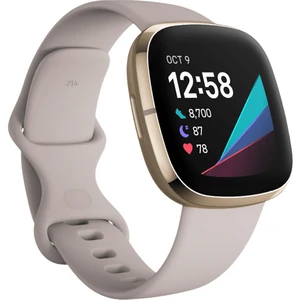 Смарт-годинник Fitbit Sense Lunar White/Soft Gold Stainless Steel (FB512GLWT)