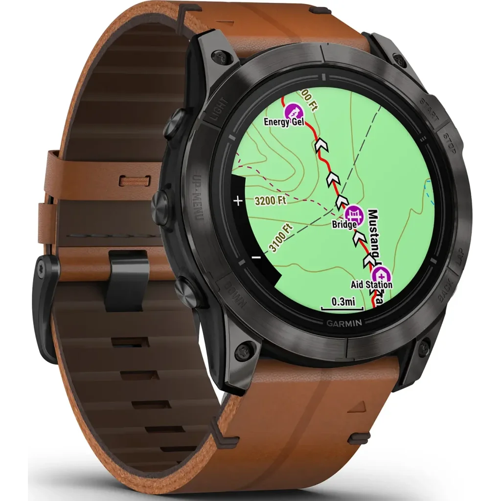 Смарт-годинник GARMIN Epix Pro (Gen 2) Sapphire Edition 51mm Carbon Grey DLC Titanium with Chestnut Leather Band (010-02804-30/31)