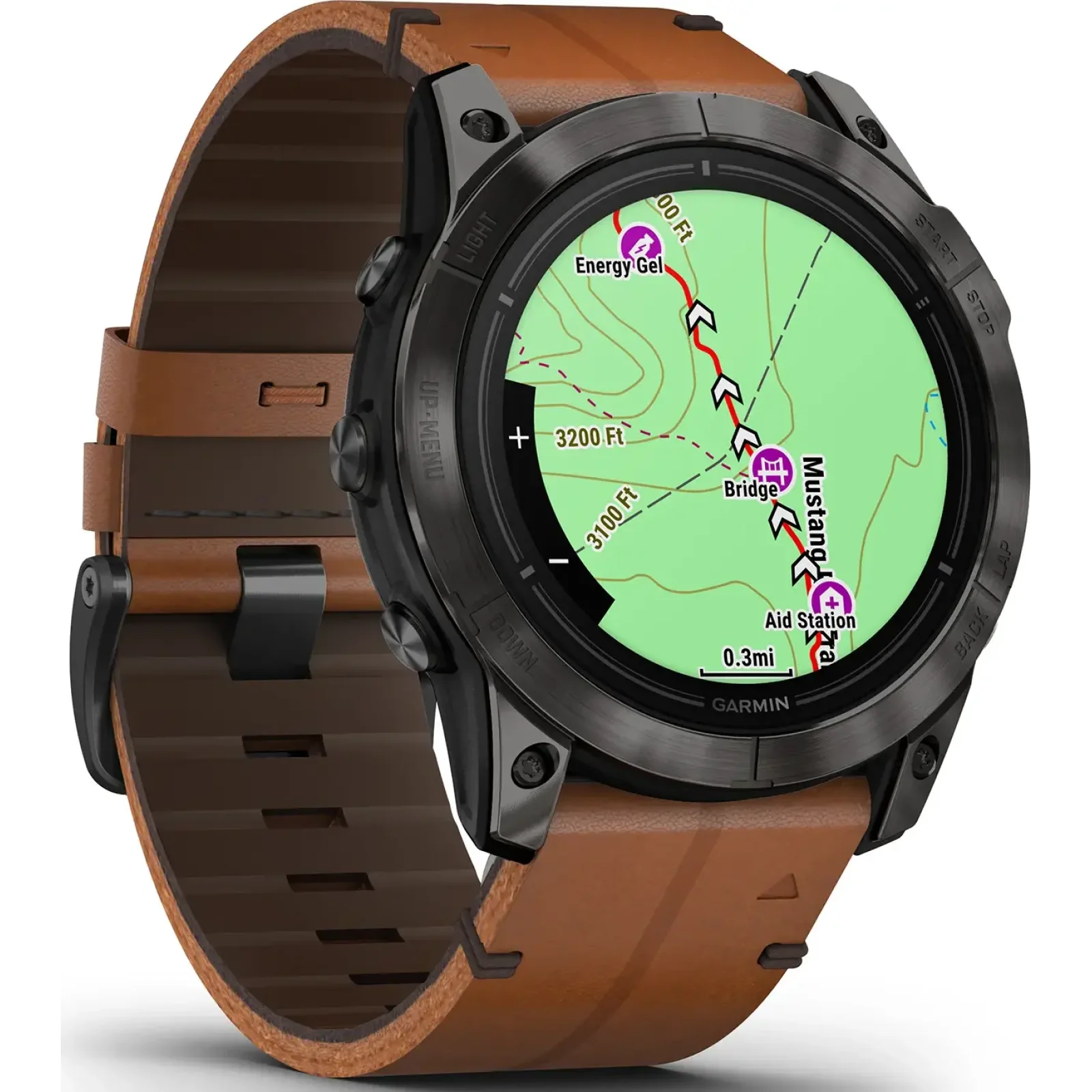 Смарт-годинник GARMIN Epix Pro (Gen 2) Sapphire Edition 51mm Carbon Grey DLC Titanium with Chestnut Leather Band (010-02804-30/31)