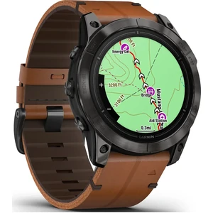 Смарт-годинник GARMIN Epix Pro (Gen 2) Sapphire Edition 51mm Carbon Grey DLC Titanium with Chestnut Leather Band (010-02804-30/31)