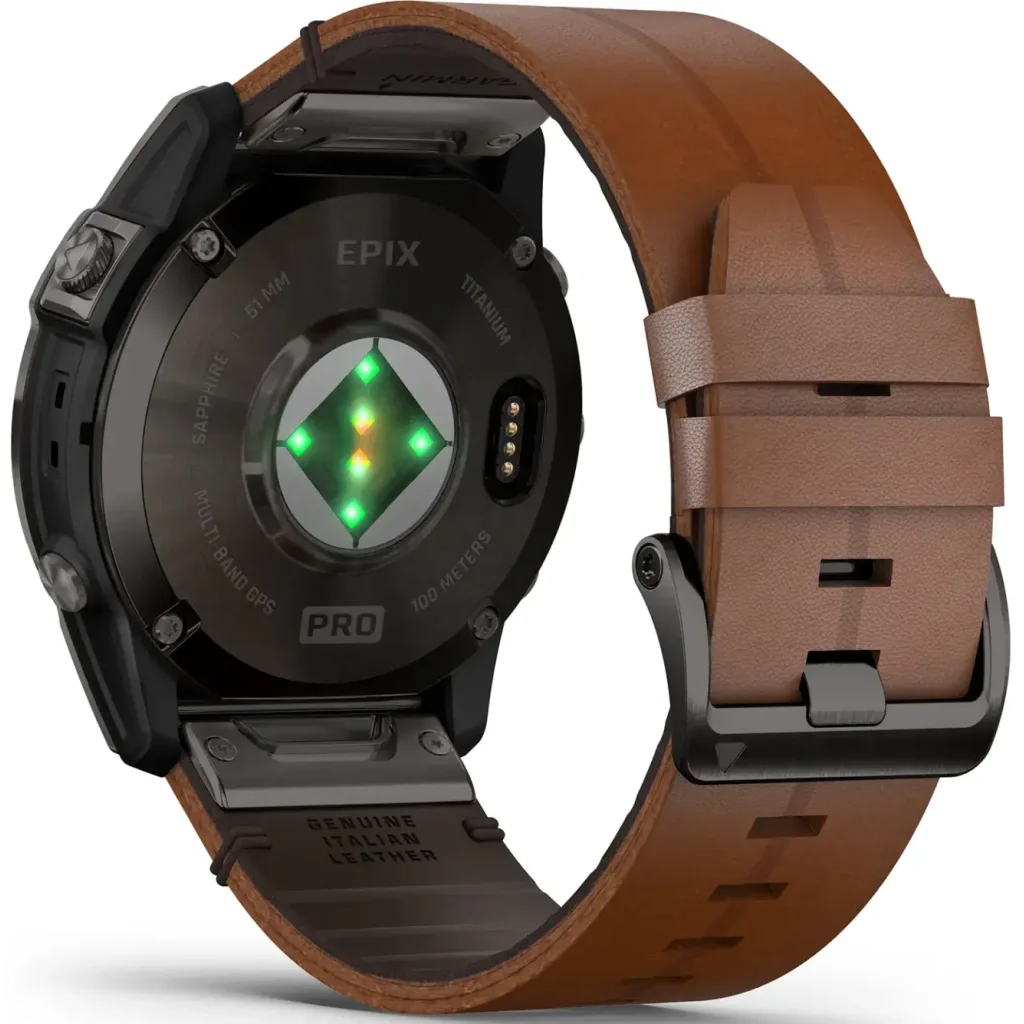 Смарт-годинник GARMIN Epix Pro (Gen 2) Sapphire Edition 51mm Carbon Grey DLC Titanium with Chestnut Leather Band (010-02804-30/31)