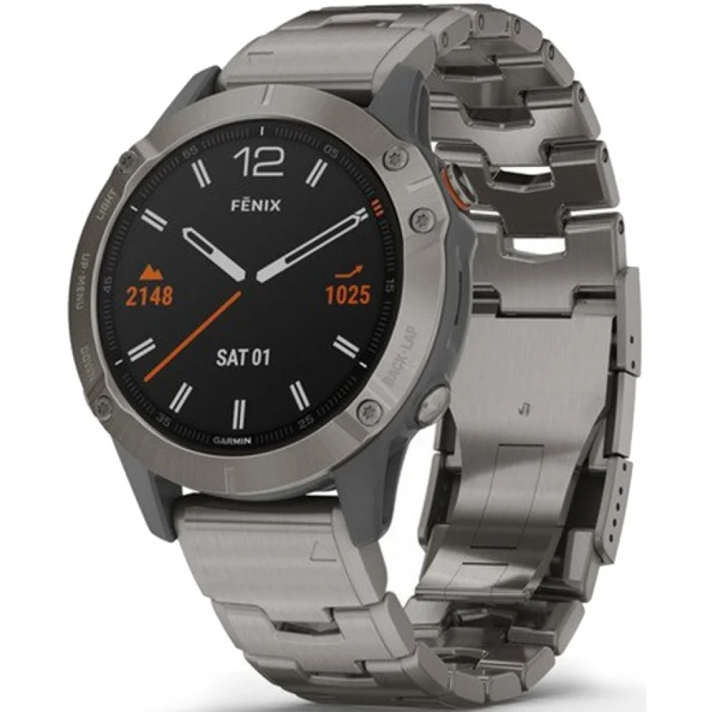 Смарт-годинник GARMIN Fenix 6 Titanium with Vented Titanium Bracelet (010-02158-23)
