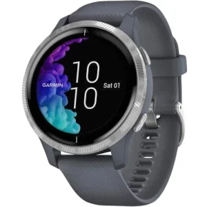 Смарт-годинник Garmin Venu Silver Stainless Steel Bezel with Granite Blue Case and Silicone Band (010-02173-03, 010-02173-02, 010-02173-01)