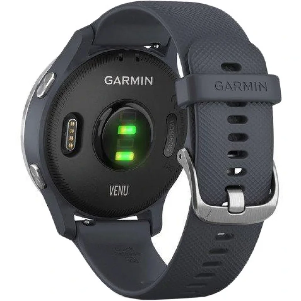 Смарт-годинник GARMIN Venu Silver Stainless Steel Bezel with Granite Blue Case and Silicone Band (010-02173-03)