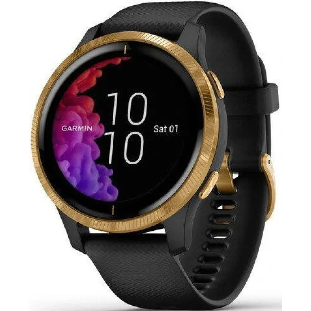 Смарт-часы Garmin Venu Gold Stainless Steel Bezel with Black Case and Silicone Band (010-02173-33/010-02173-31/010-02173-39) UA