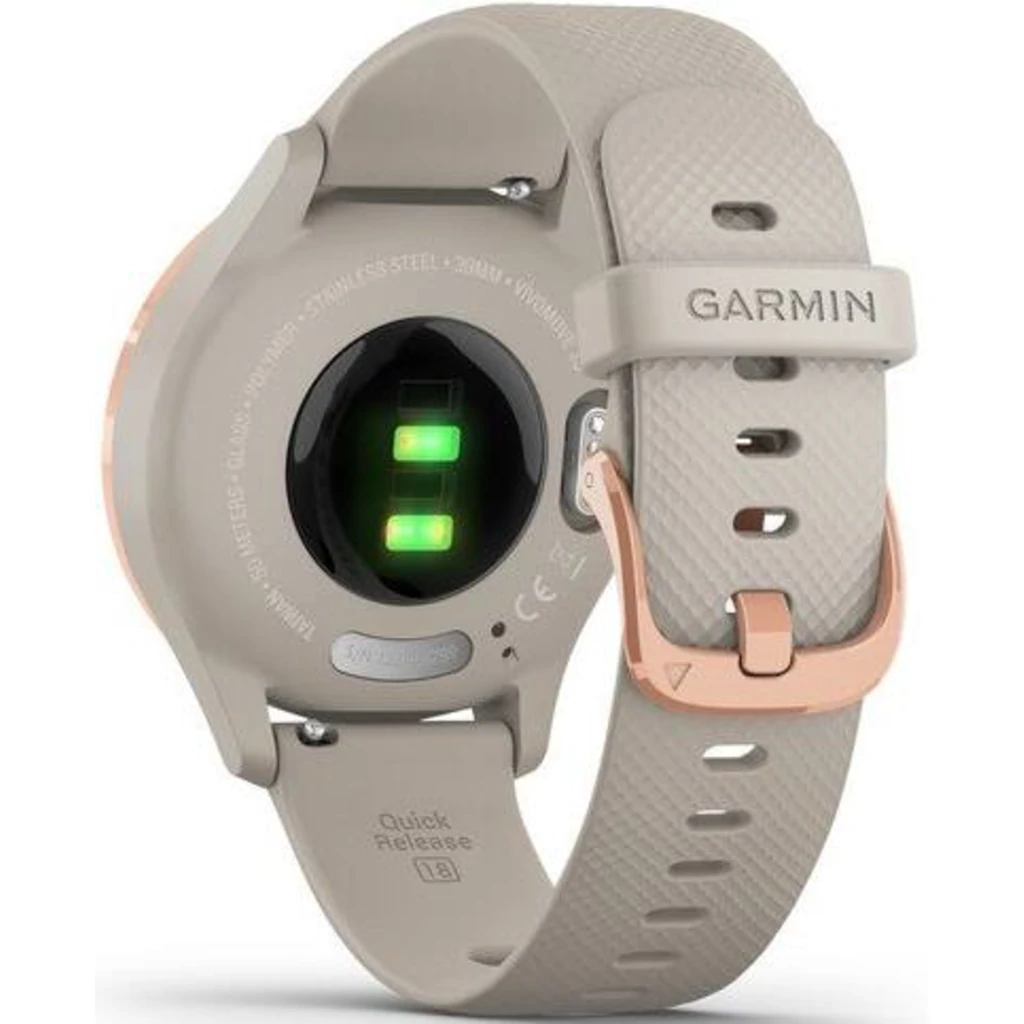 Смарт-годинник GARMIN Vivomove 3s Rose Gold Stainless Steel Bezel with Light Sand and Silicone Band (010-02238-02)