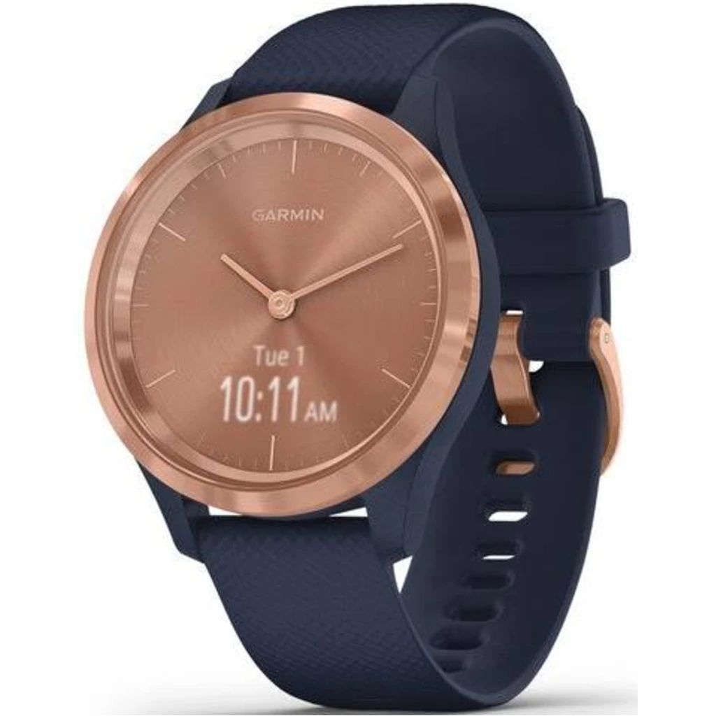 Смарт-часы GARMIN Vivomove 3s Rose Gold Stainless Steel Bezel with Navy and Silicone Band (010-02238-03)