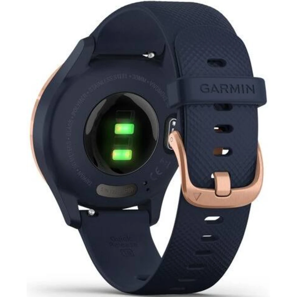 Смарт-часы GARMIN Vivomove 3s Rose Gold Stainless Steel Bezel with Navy and Silicone Band (010-02238-03)