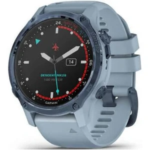 Смарт-годинник Garmin Descent Mk2S Mineral Blue with Sea Foam Silicone Band (010-02403-07)