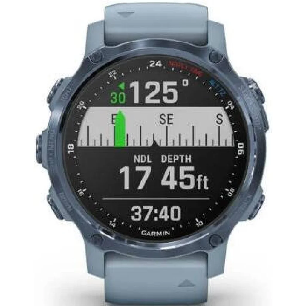 Смарт-часы GARMIN Descent Mk2S Mineral Blue with Sea Foam Silicone Band (010-02403-07)
