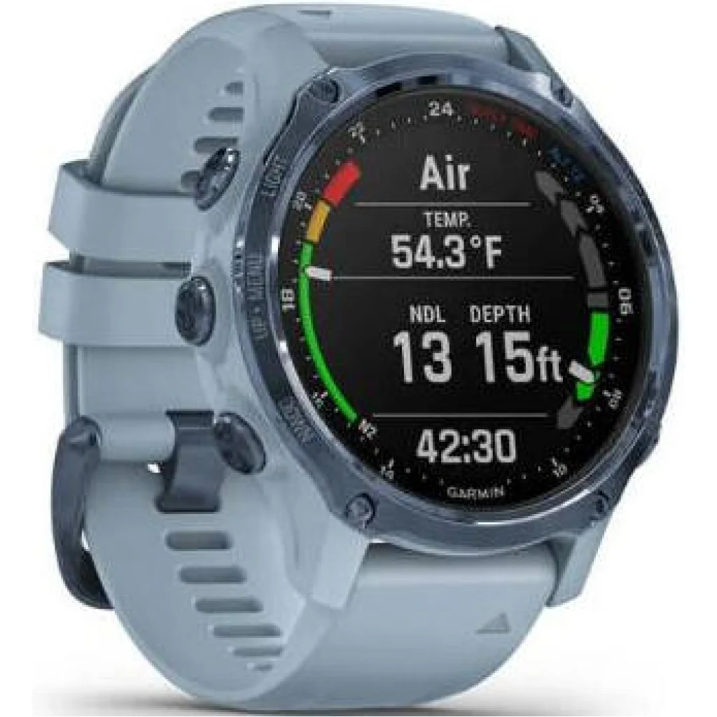 Смарт-часы GARMIN Descent Mk2S Mineral Blue with Sea Foam Silicone Band (010-02403-07)