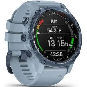 Смарт-часы GARMIN Descent Mk2S Mineral Blue with Sea Foam Silicone Band (010-02403-07)