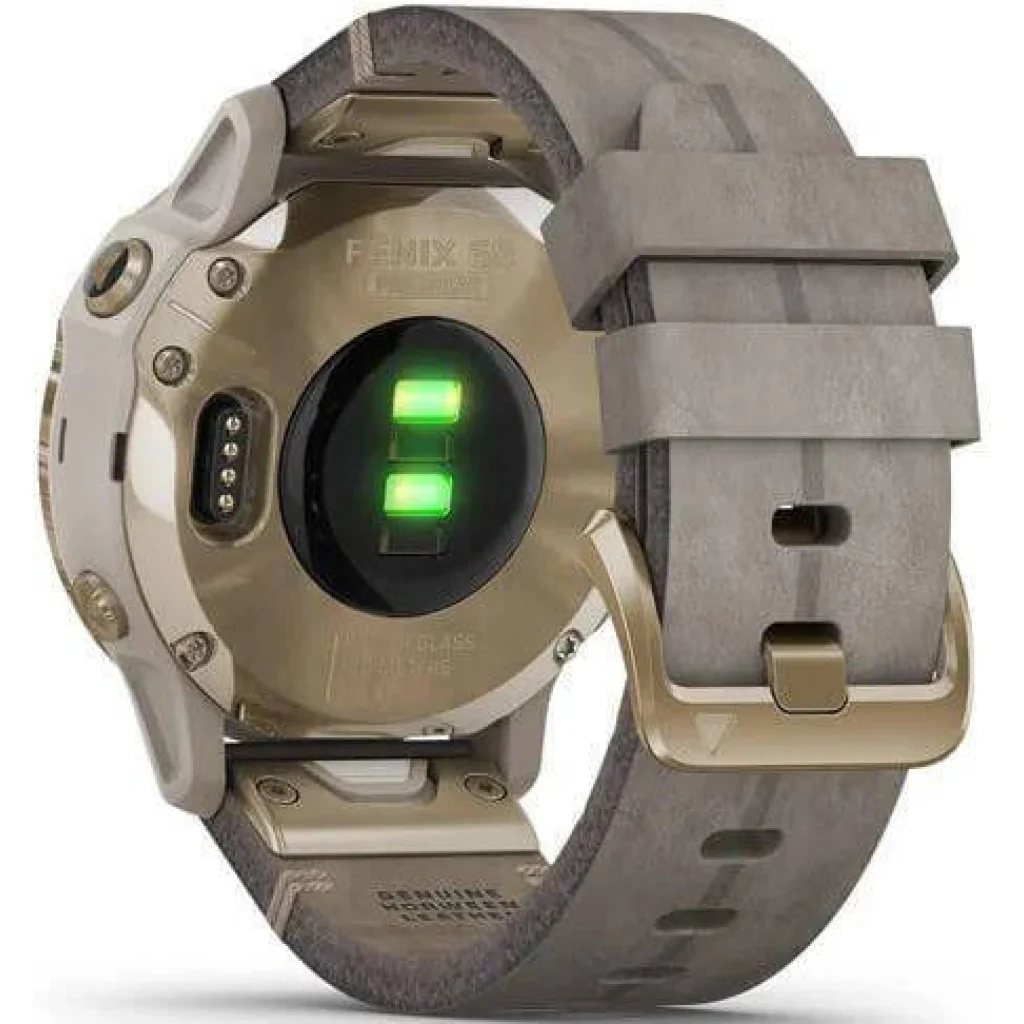 Смарт-годинник GARMIN Fenix 6S Pro Solar Edition Light Gold with Shale Grey Suede Band (010-02409-26)