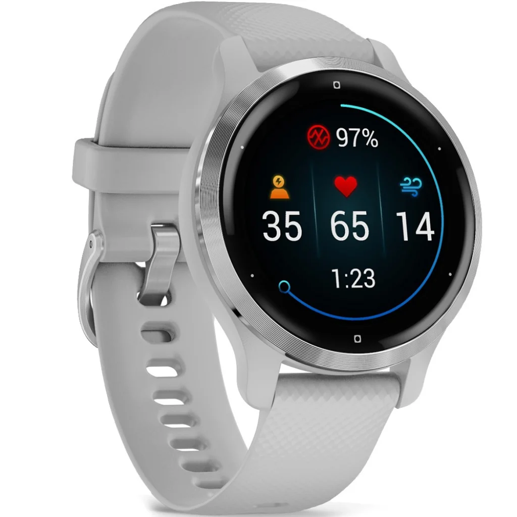 Смарт-годинник GARMIN Venu 2S Silver Stainless Steel Bezel with Mist Gray Case and Silicone Band (010-02429-12)