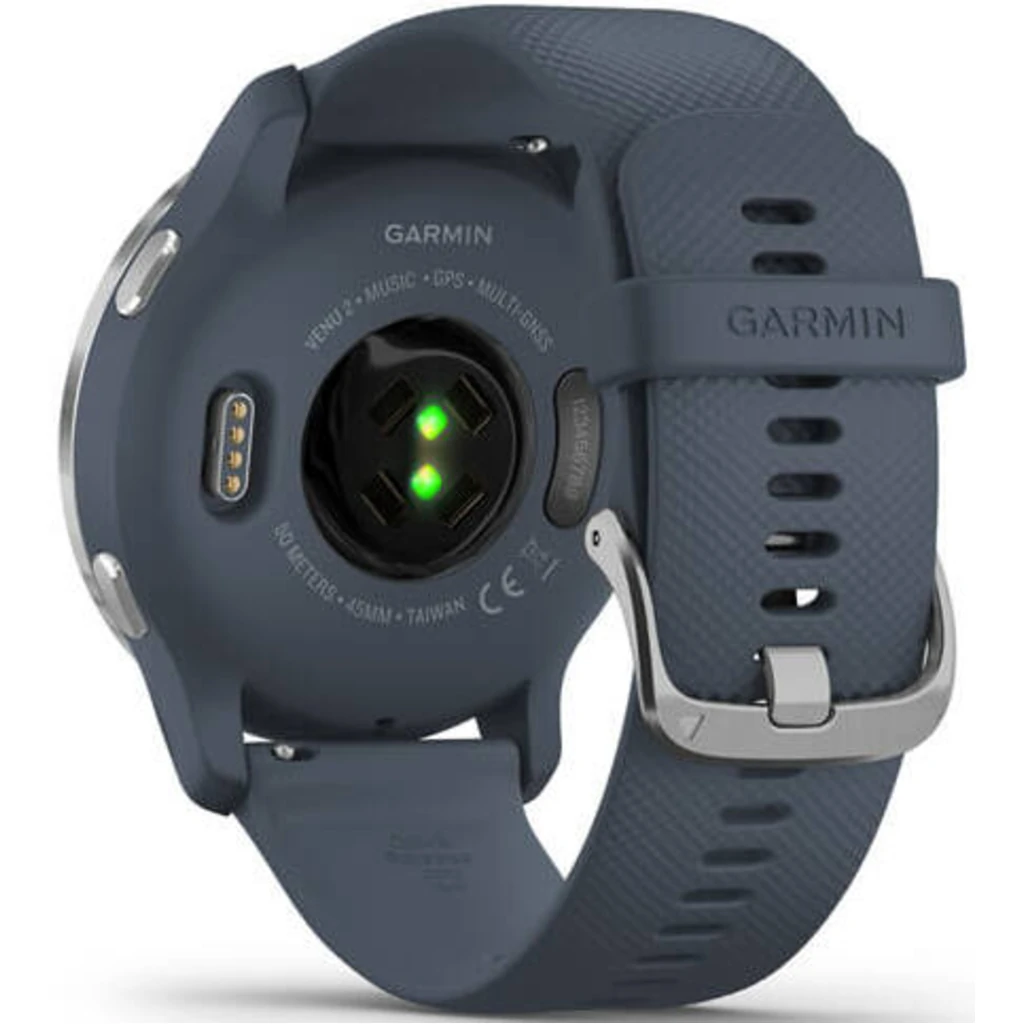Смарт-годинник GARMIN Venu 2 Silver Bezel with Granite Blue Case and Silicone Band (010-02430-10)